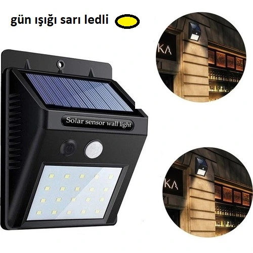 Hareket Sensörlü Güneş Enerjili Lamba 20 Led ( Lisinya ) Hareket Sensörlü Güneş Enerjili Lamba 20 Led ( Lisinya )