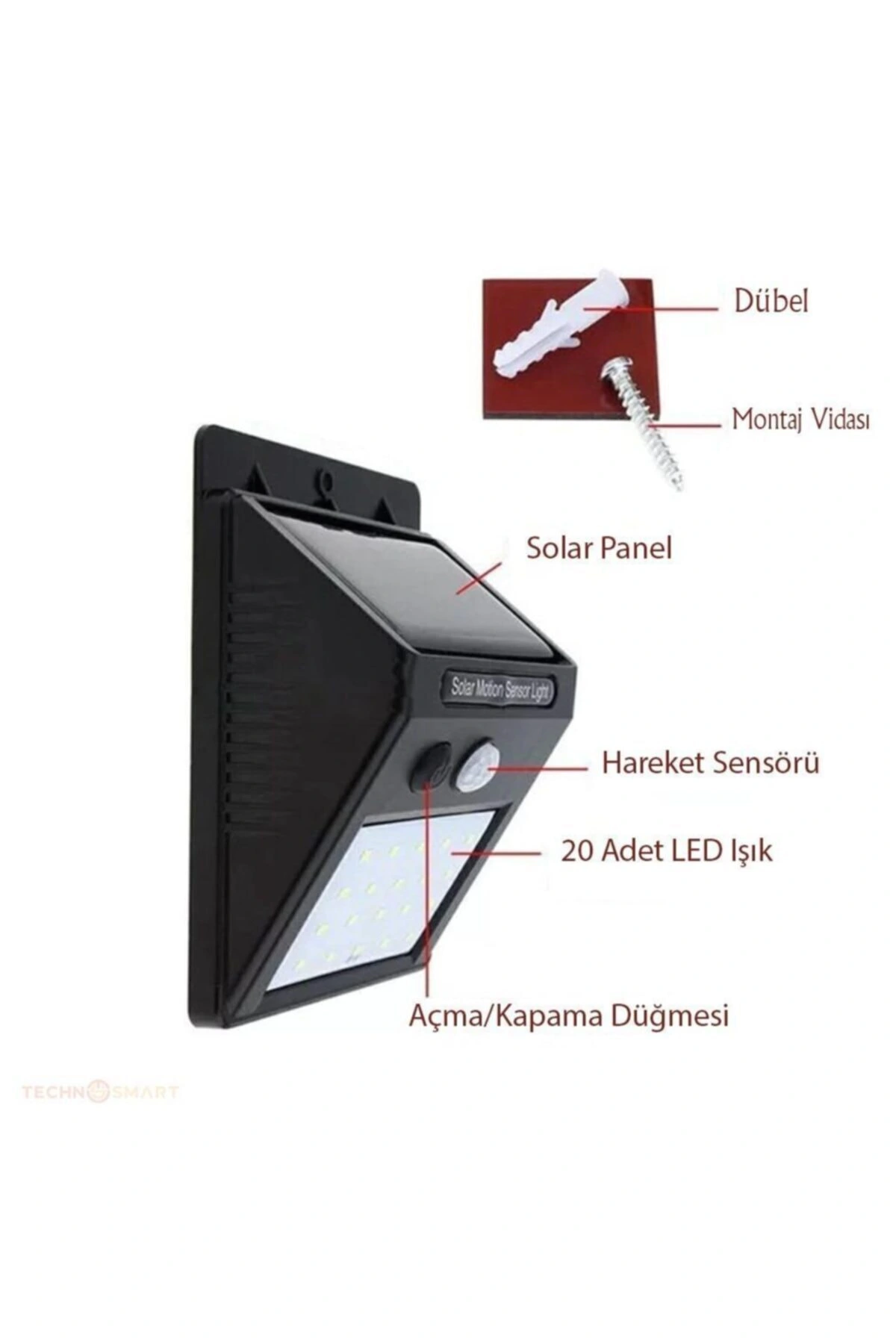 Hareket Sensörlü Solar Dış Mekan Lambası ( Lisinya ) Hareket Sensörlü Solar Dış Mekan Lambası ( Lisinya )