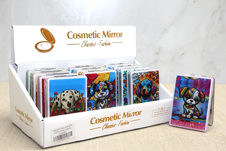 Hareketli Sulu Detaylı Köpek Figürlü El Aynası ( Lisinya )