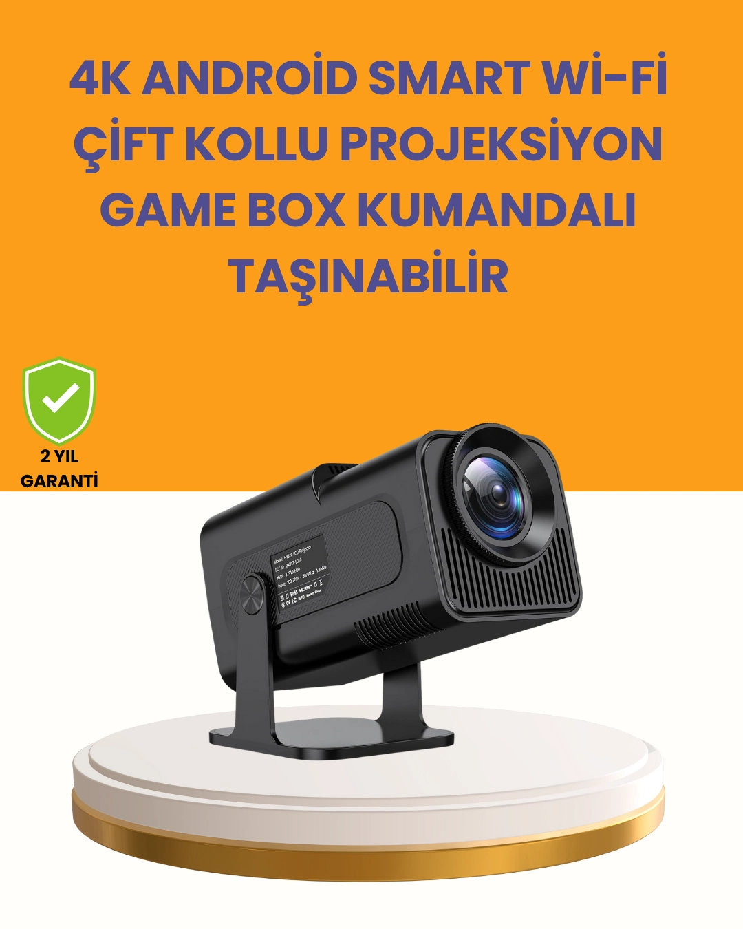 Hcs350pro 1080p Full Hd Taşınabilir Android Projektör ( Lisinya )