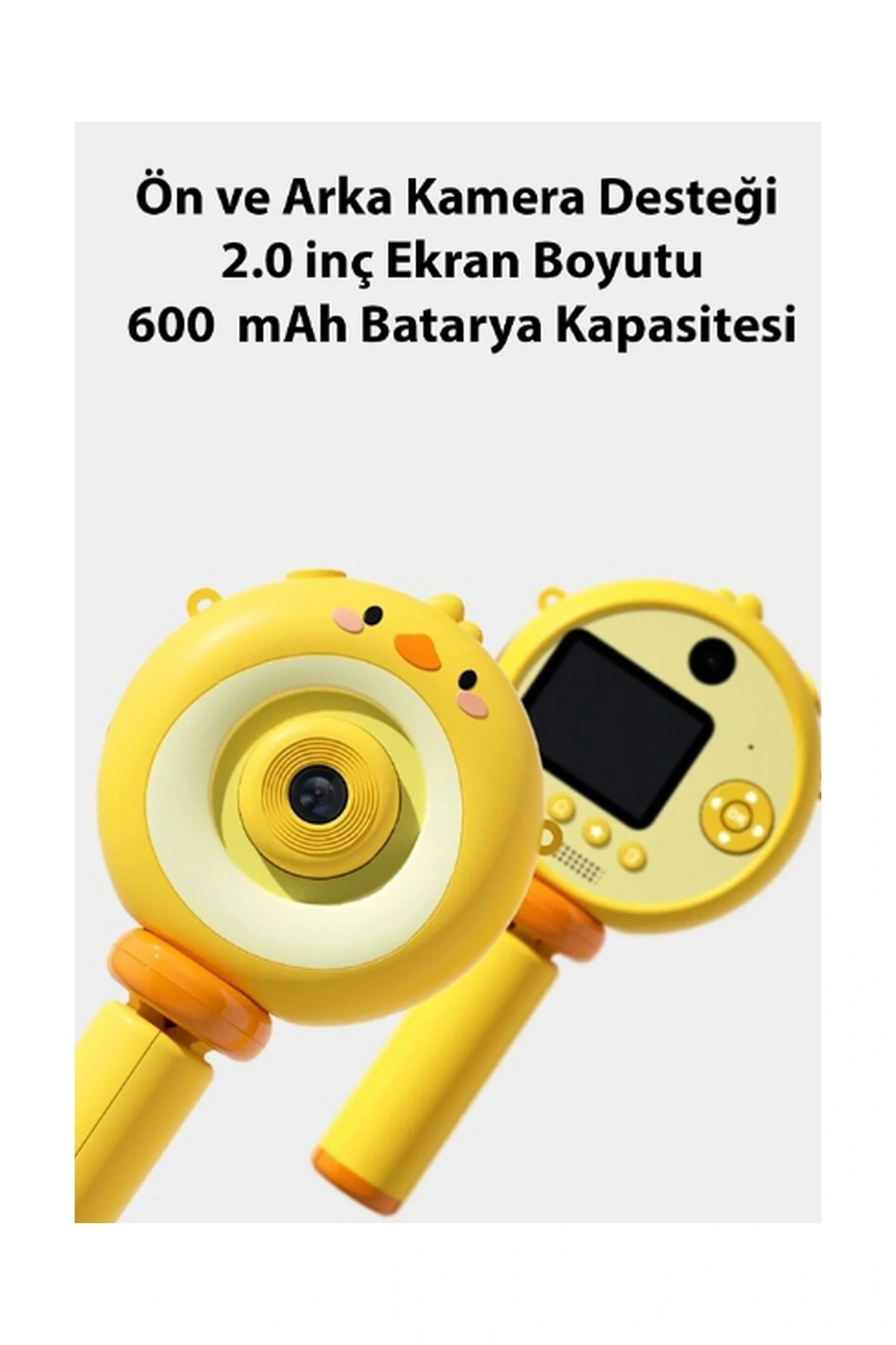 Hd Kamera Karikatür Tripodlu Çocuk Dijital Kamera Fotoğraf Makinası 1080p Video Kaydedici 2.0 İnç ( Lisinya )