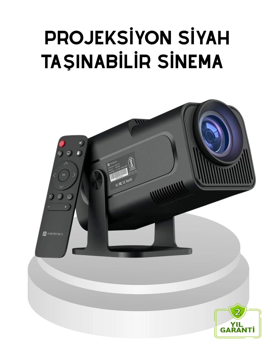 Hdmı Usb Girişli Akıllı Projeksiyon Cihazı Taşınabilir Düşük Tüketimli ( Lisinya )