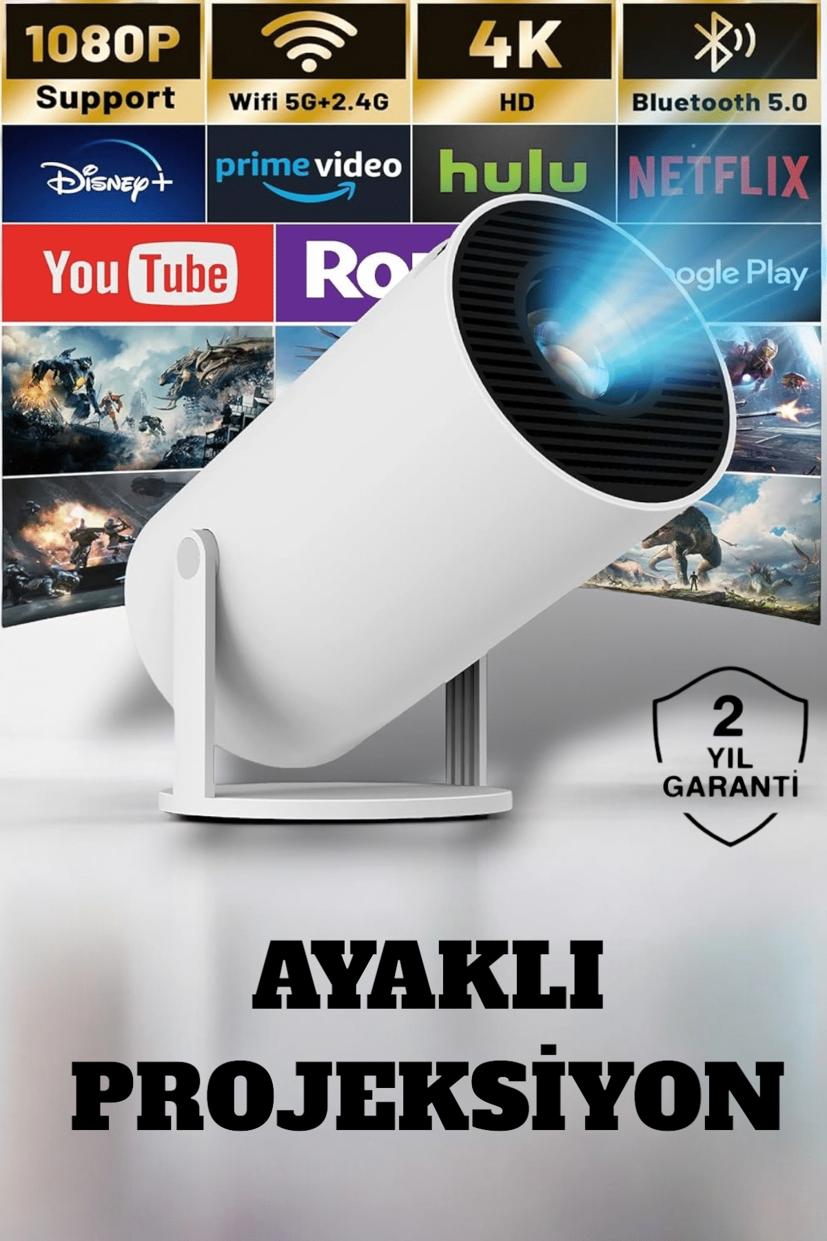 Hdmı Ve Full Hd Teknolojili 160 Ansı Lümen Kablosuz Projeksiyon ( Lisinya )