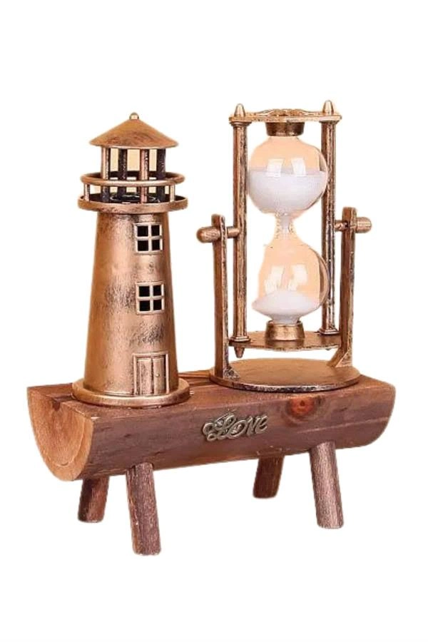 Hediyelik Kum Saati Retro Dekoratif Deniz Feneri Kum Saati ( Lisinya )