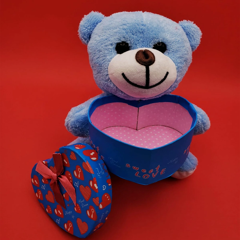 Hediyelik Mavi Kutulu Ayıcık ( Lisinya )