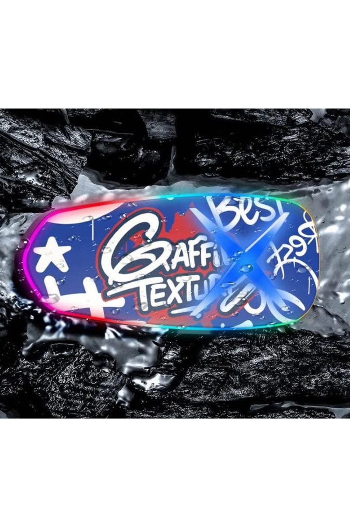 Helmet Graffiti Motor Kask Kulaklık Rgb Modlu Su Geçirmez 6.0 Bluetooth Intercom Yenı Model ( Lisinya )