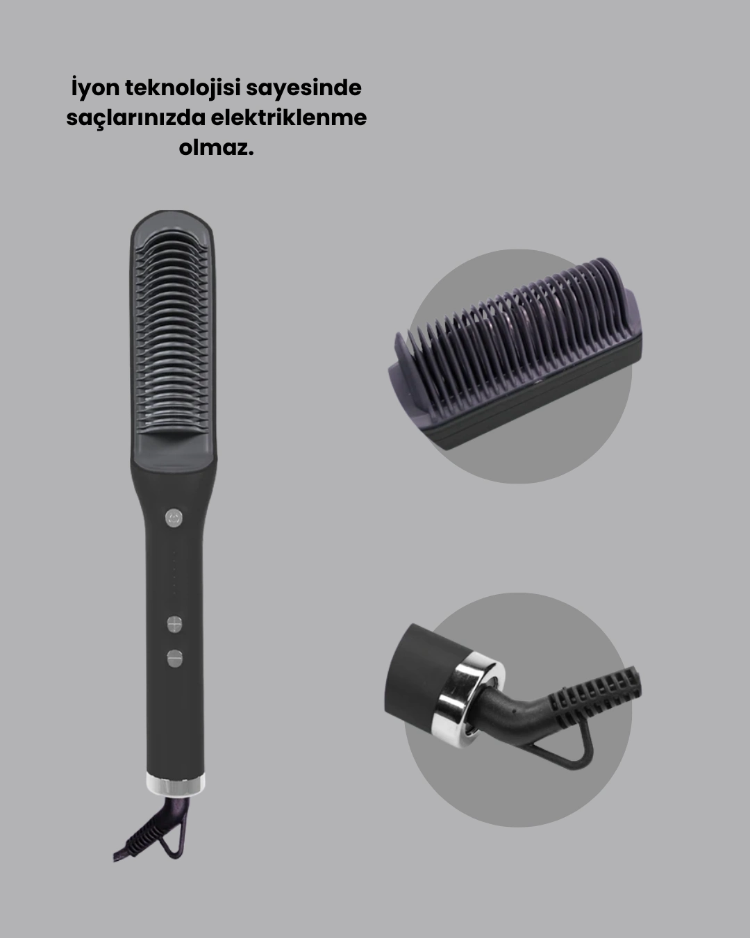 Hızlı Isınan İyonlu Saç Düzleştirici Tarak Pratik Kullanım ( Lisinya )