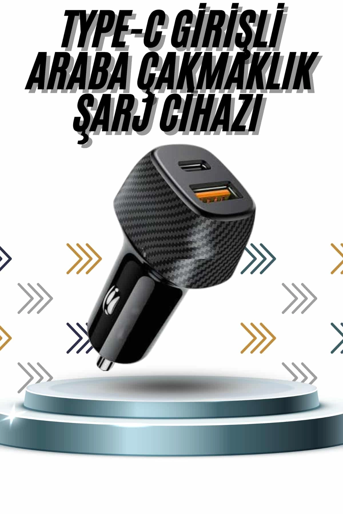 Hızlı Oto Şarj Cihazı 38w Çift Girişli Hızlı Şarj Oto Çakmaklık Type-c ( Lisinya )
