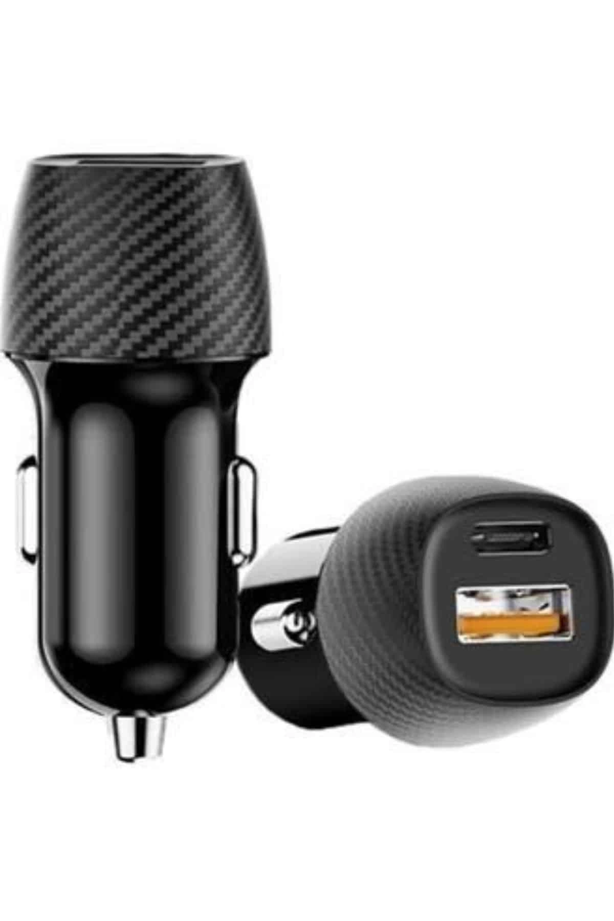 Hızlı Oto Şarj Cihazı 38w Çift Girişli Hızlı Şarj Oto Çakmaklık Type-c ( Lisinya )