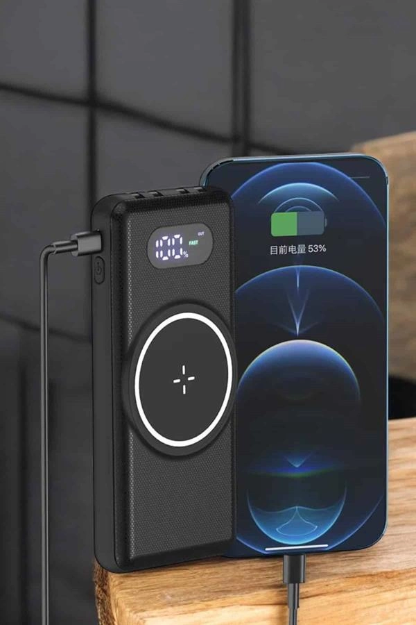 Hızlı Şarj Dijital Göstergeli Powerbankli Çoklu Şarj Özelliği ( Lisinya )