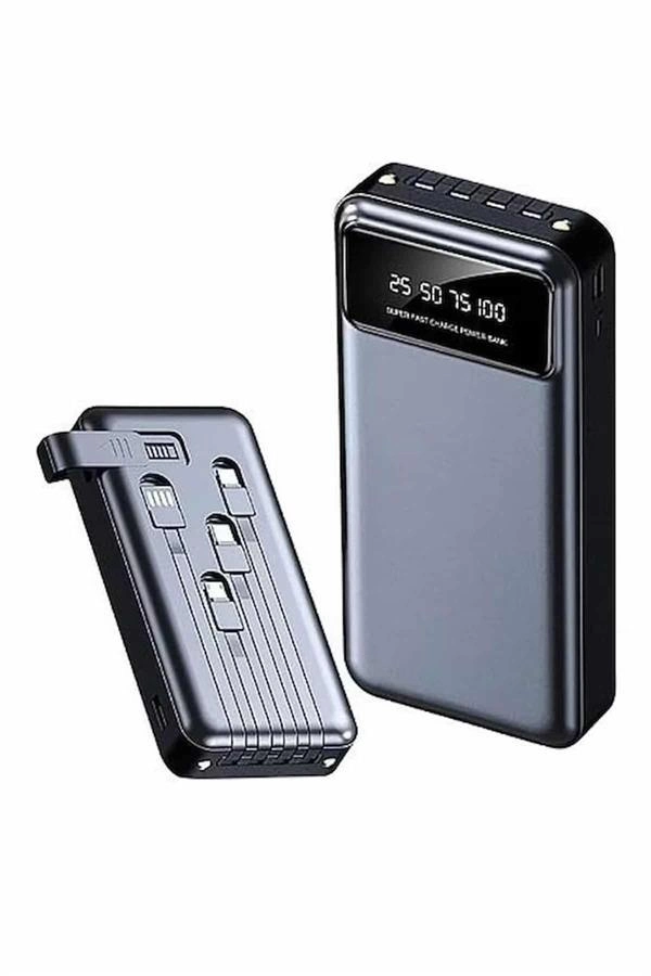 Hızlı Şarj Özellikli 20.000 Mah Dijital Göstergeli Usb Girişli Android Ve İos Uyumlu Powerbank ( Lisinya )