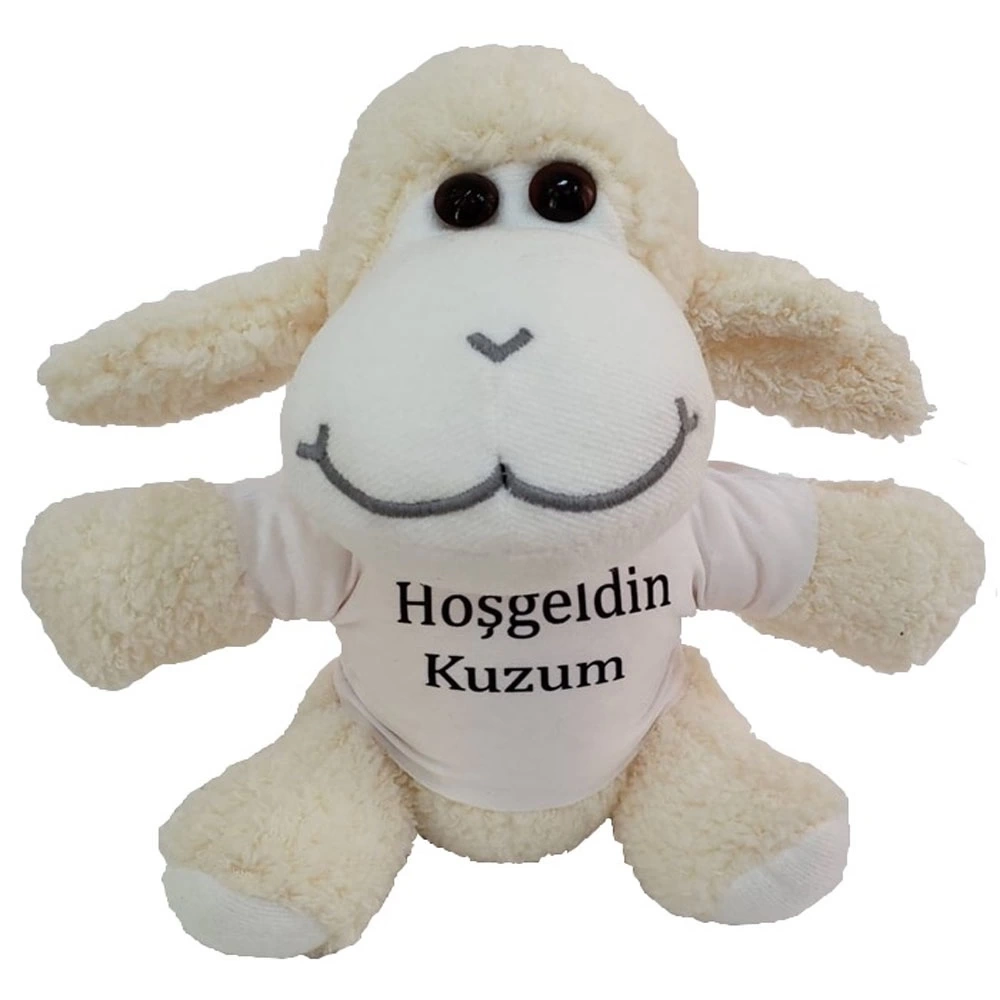 Hoşgeldin Kuzum Tişörtlü Peluş Kuzu ( Lisinya ) Hoşgeldin Kuzum Tişörtlü Peluş Kuzu ( Lisinya )