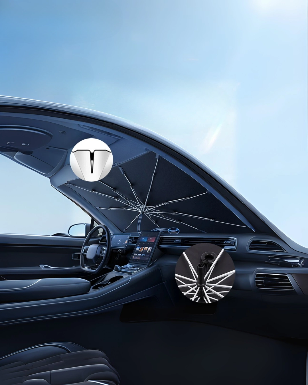 Hyundai İ20, Seat Arona, Toyota Aygo, Nissan Micra, Peugeot 2008 Uyumlu Oto Şemsiye ( Lisinya )