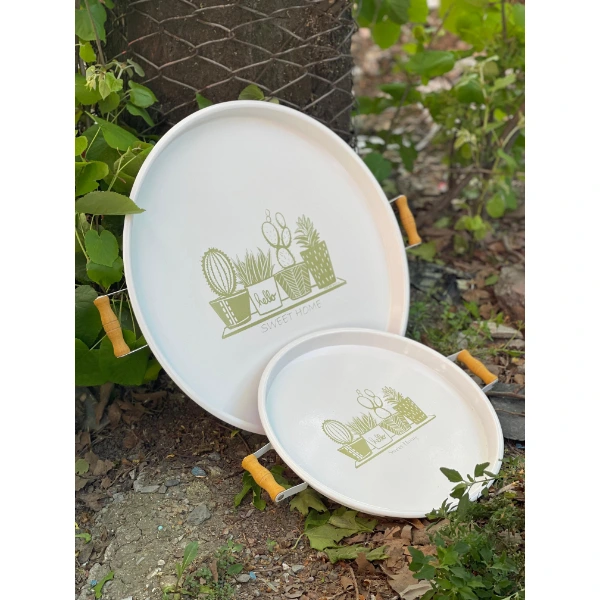 İkili Yuvarlak Sunum Tepsisi Seti ( Lisinya ) İkili Yuvarlak Sunum Tepsisi Seti ( Lisinya )