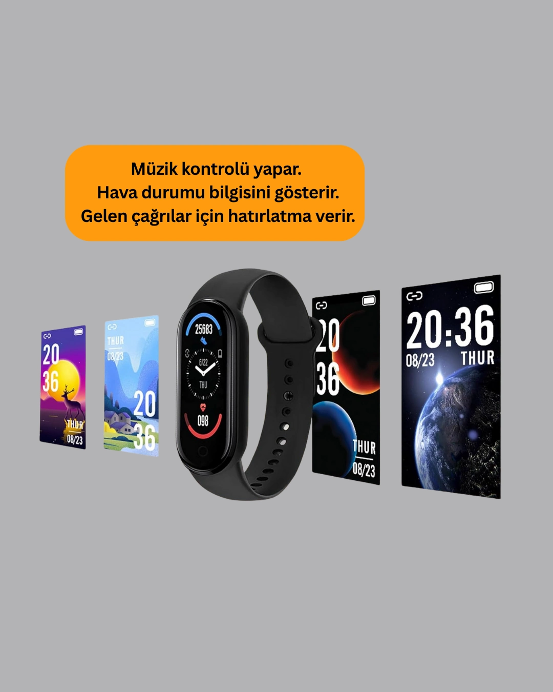 İos Ve Android Uyumlu Akıllı Bileklik – Çok Fonksiyonlu Kullanım ( Lisinya )