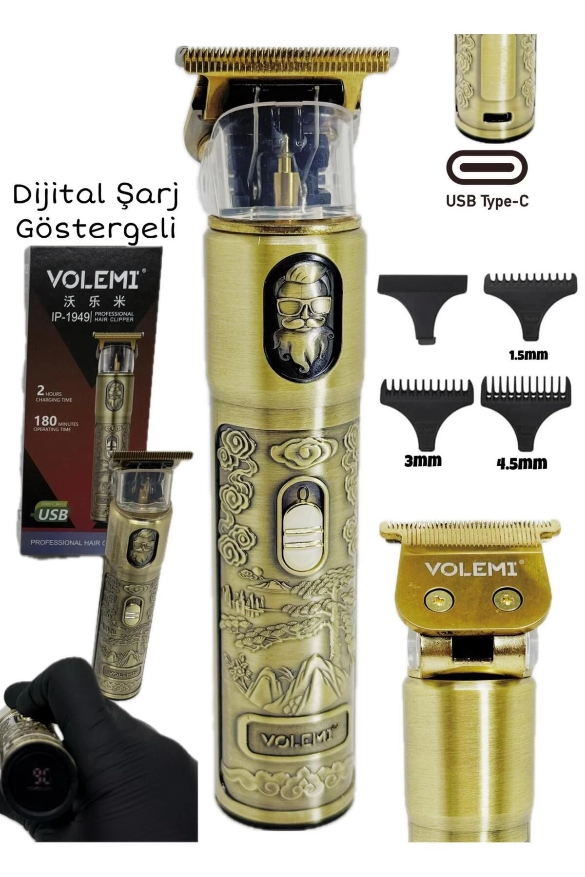 Ip-1949 Şarj Göstergeli Sakal Lazer Öncesi Vücut Ense Çizim Kişisel Bakım Aletleri Sıfıra Yakın Tıraş ( Lisinya ) Ip-1949 Şarj Göstergeli Sakal Lazer Öncesi Vücut Ense Çizim Kişisel Bakım Aletleri Sıfıra Yakın Tıraş ( Lisinya )