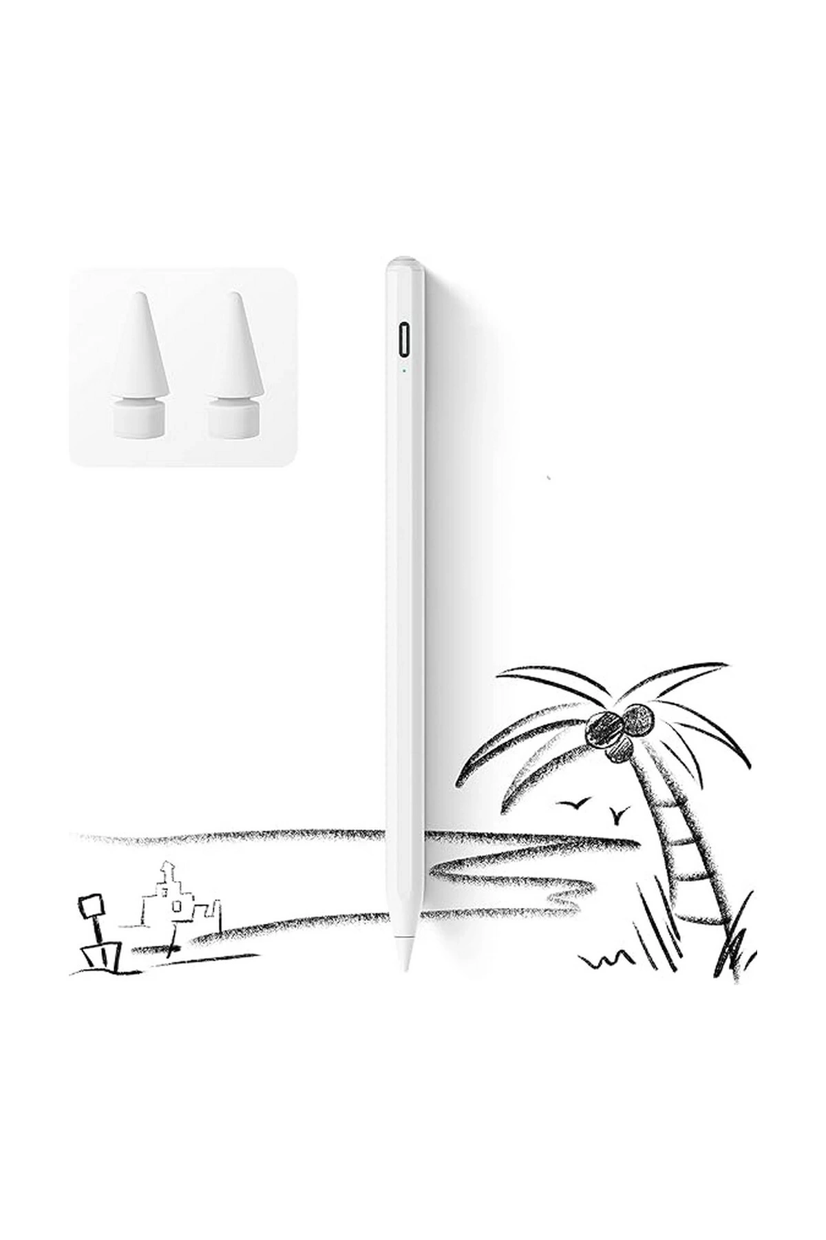 İpad 2018-2022 İçin Düğmeli Stylus Kalem, Avuç İçi Reddetme Aktif Kalem Apple Uyumlu ( Lisinya )