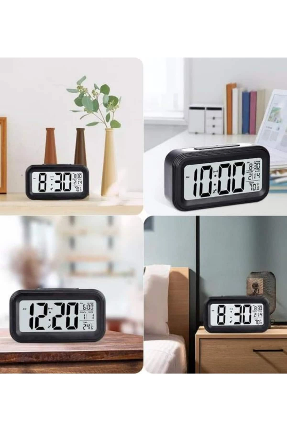 Işıklı Dereceli Masa Ofis Saati Alarmlı Termometre Takvim Çalar Saat ( Lisinya ) Işıklı Dereceli Masa Ofis Saati Alarmlı Termometre Takvim Çalar Saat ( Lisinya )