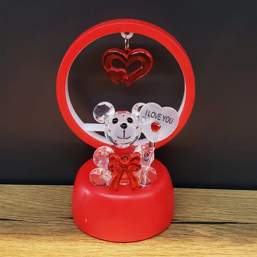 Işıklı Kırmızı I Love You Ayıcık ( Lisinya )