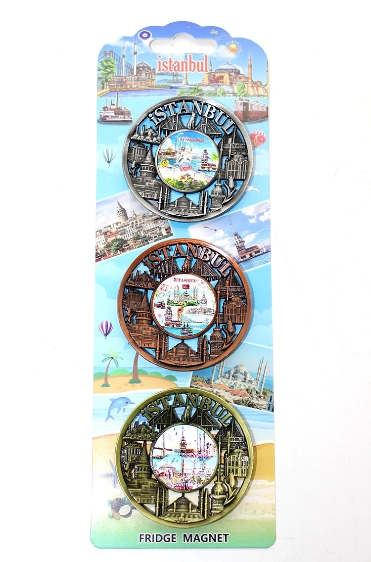 İstanbul Temalı Metal Magnet 3'lü Set Alk2890 ( Lisinya )