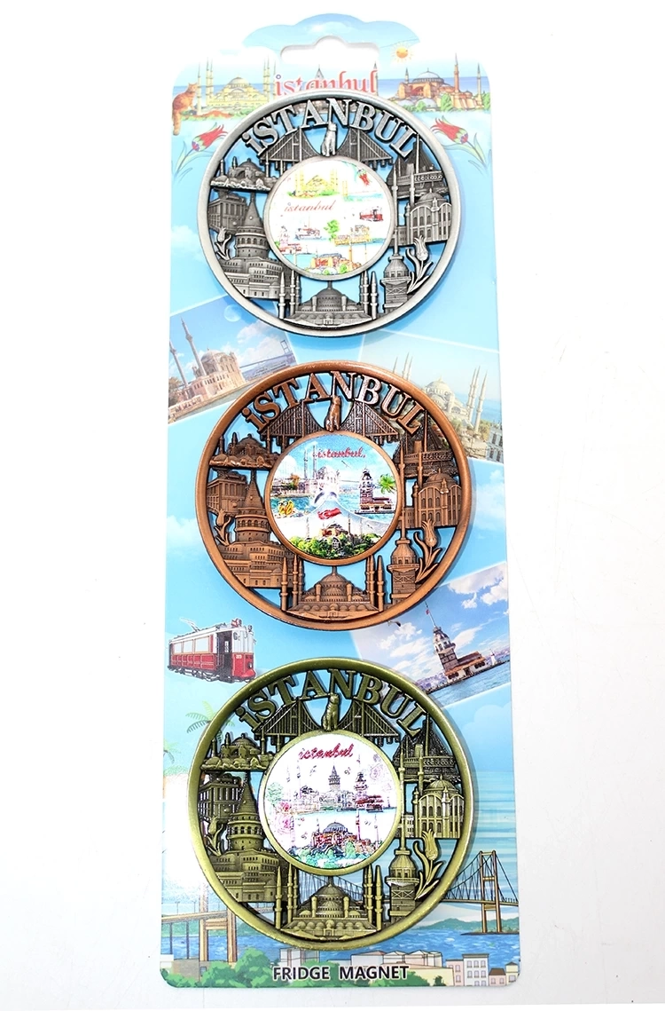 İstanbul Temalı Metal Magnet 3'lü Set Alk2891 ( Lisinya )