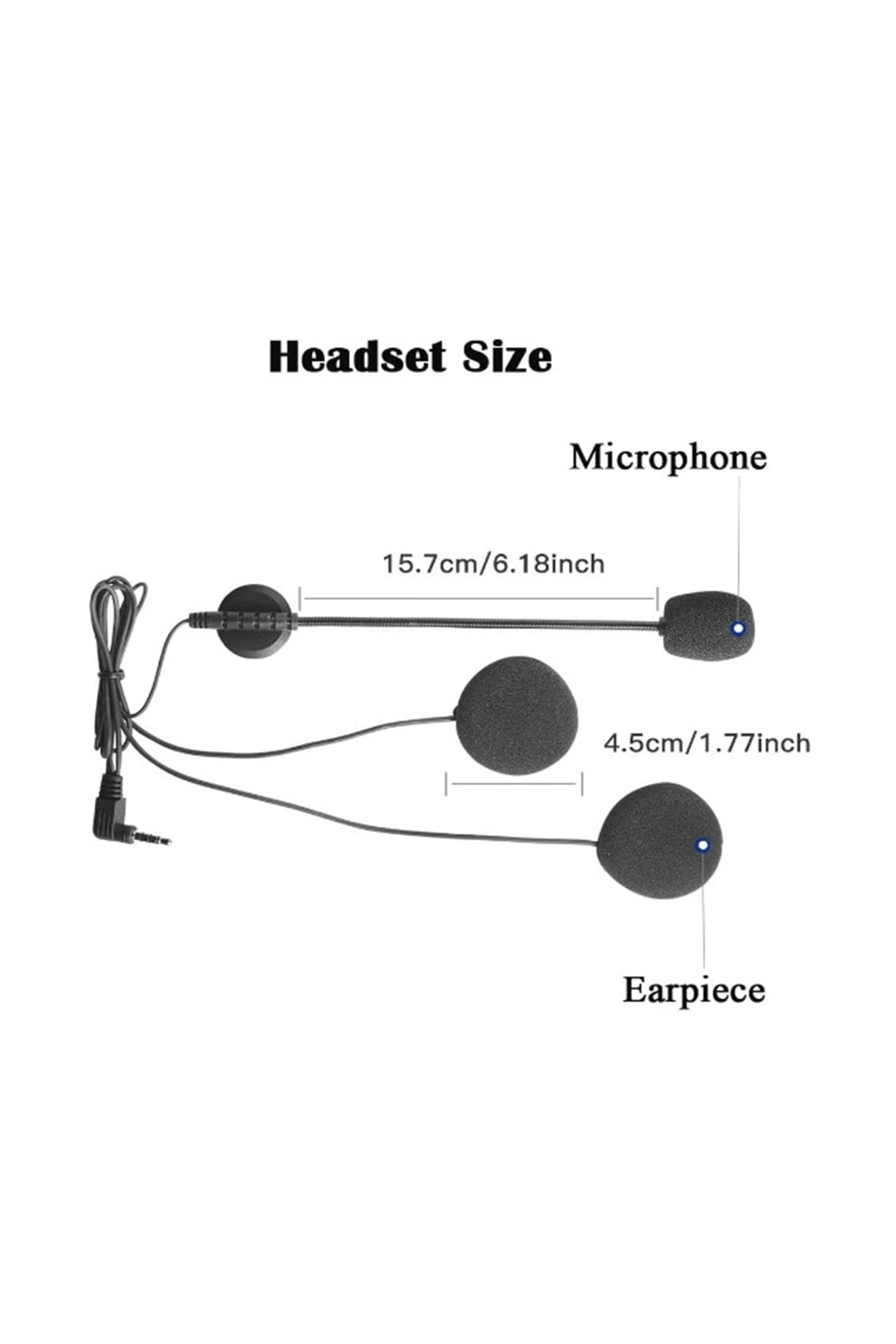 Jack Girişli 3.5mm İntercom Kulaklığı Bt31,bt22,bt35 Uyumlu Motorsiklet Kask Yedek Mikrofon ( Lisinya )