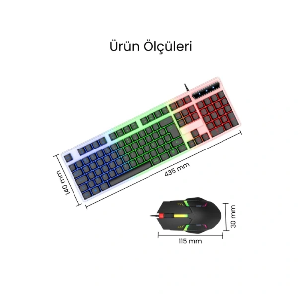Kablolu Işıklı Gaming Standart Türkçe Q Klavye Ve Mouse Seti ( Lisinya ) Kablolu Işıklı Gaming Standart Türkçe Q Klavye Ve Mouse Seti ( Lisinya )