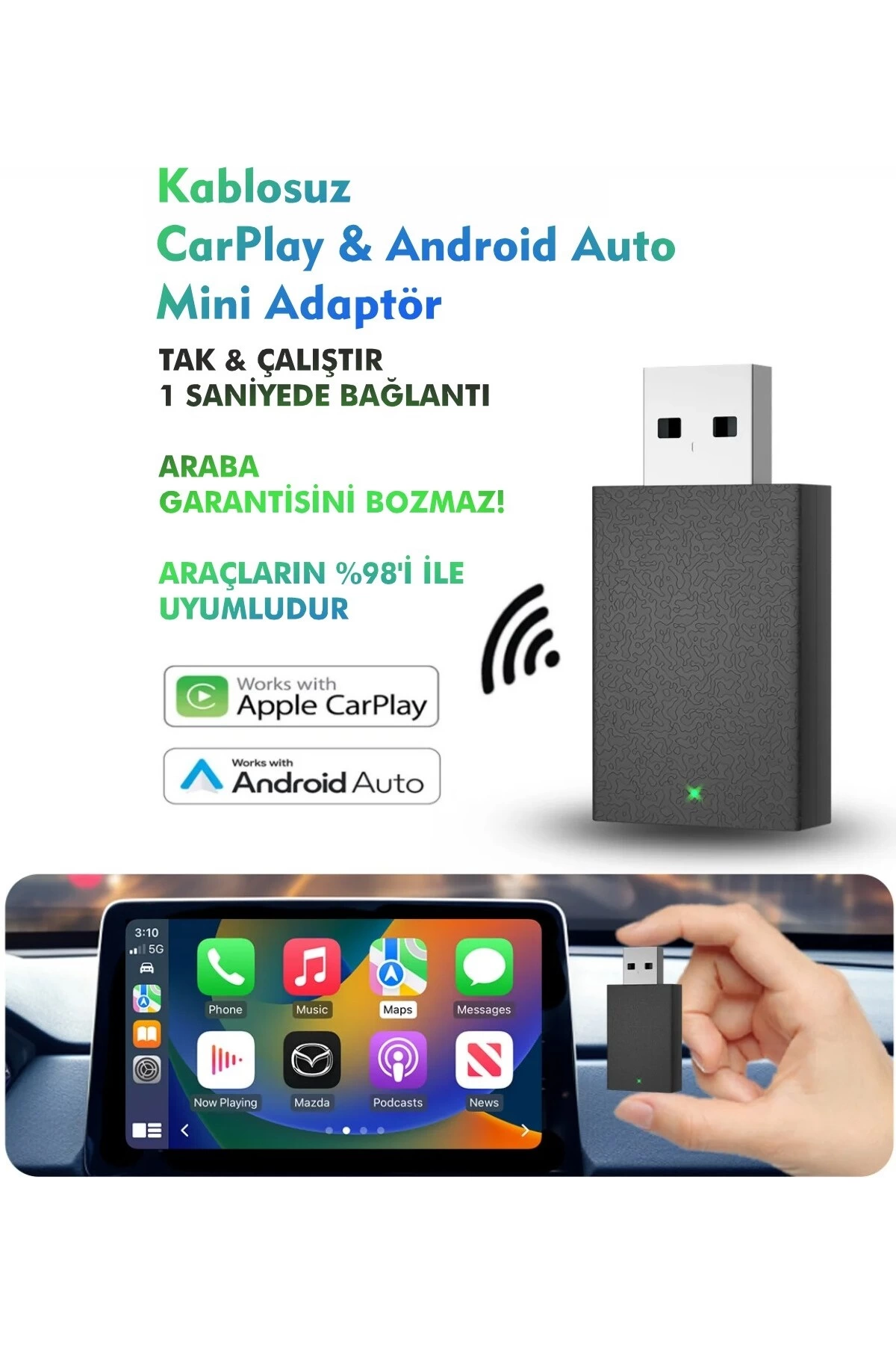 Kablosuz Android Auto/car Play Usb Dongle Cihazı ( Lisinya ) Kablosuz Android Auto/car Play Usb Dongle Cihazı ( Lisinya )