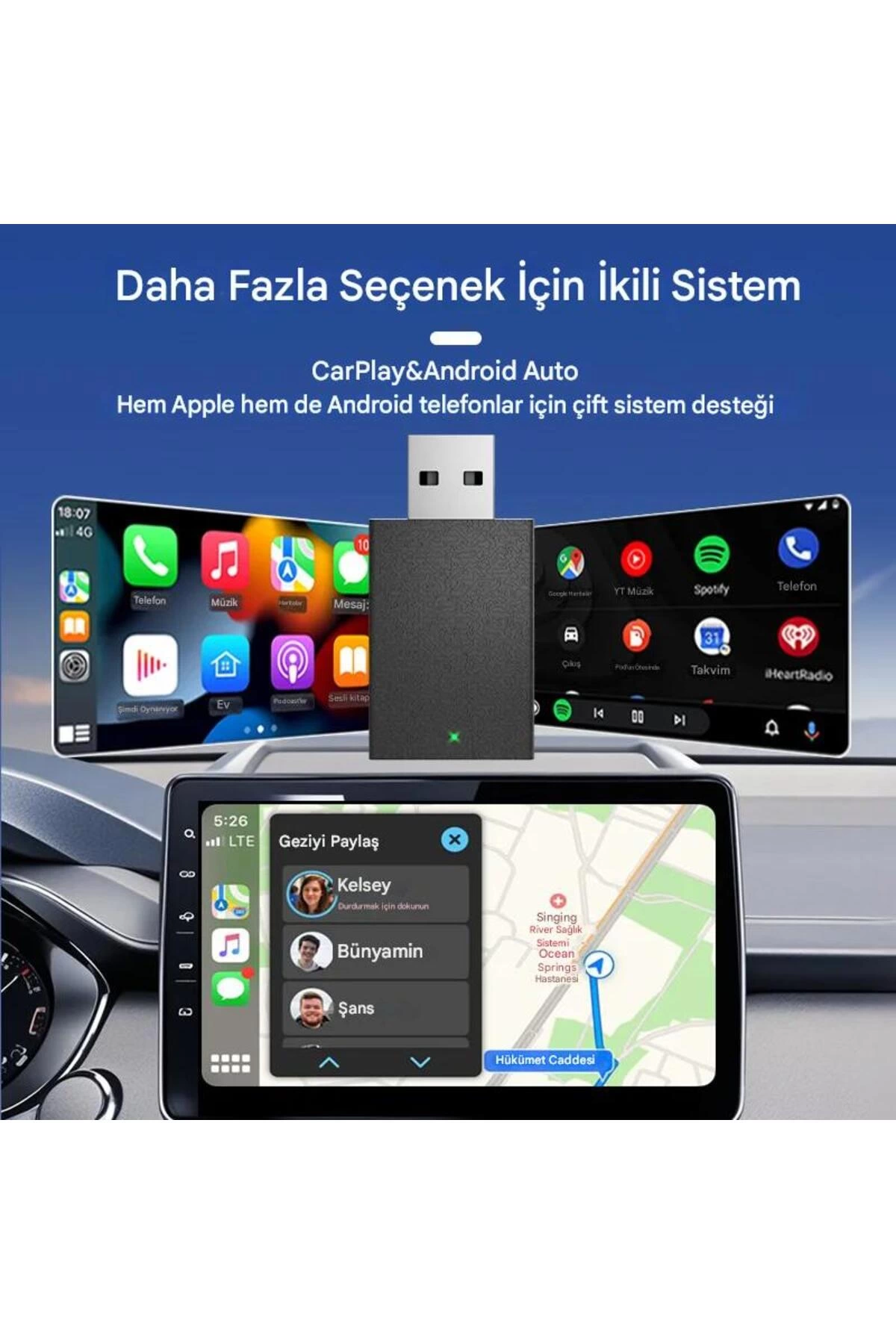 Kablosuz Android Auto/car Play Usb Dongle Cihazı ( Lisinya ) Kablosuz Android Auto/car Play Usb Dongle Cihazı ( Lisinya )