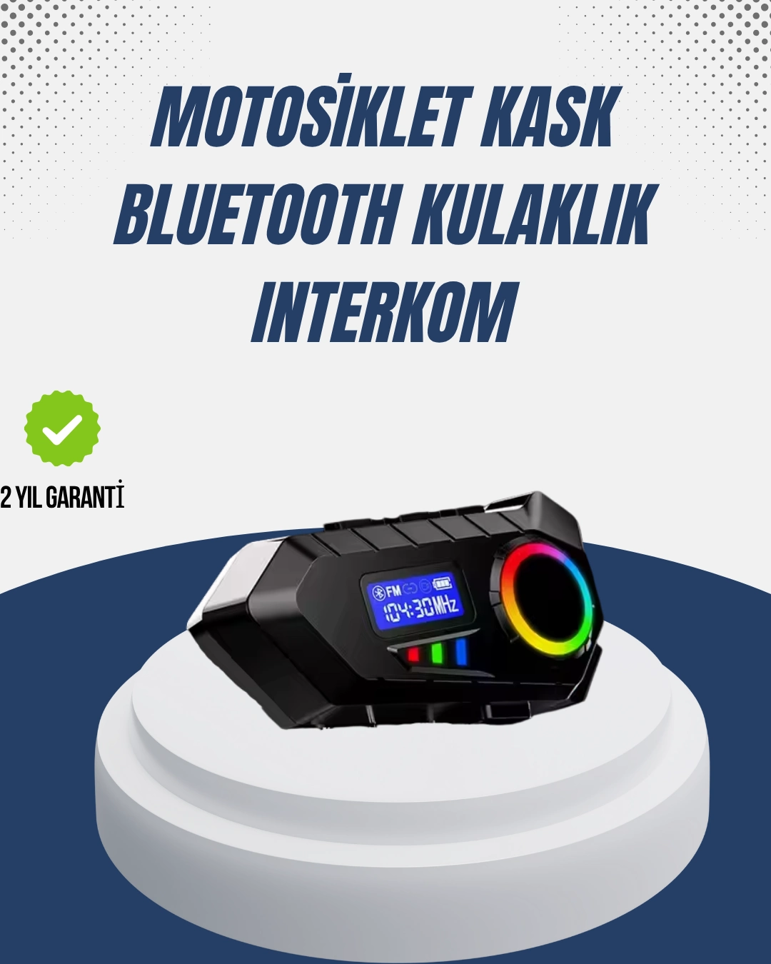 Kablosuz Bluetooth İnterkom Ip65 Suya Dayanıklı 40mm Hd Ses Ve 40 Saat Pil ( Lisinya )