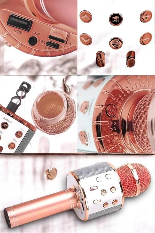 Kablosuz Bluetooth Karaoke Mikrofon Usb Ve Aux Girişli, Yüksek Ses Kalitesi ( Lisinya )