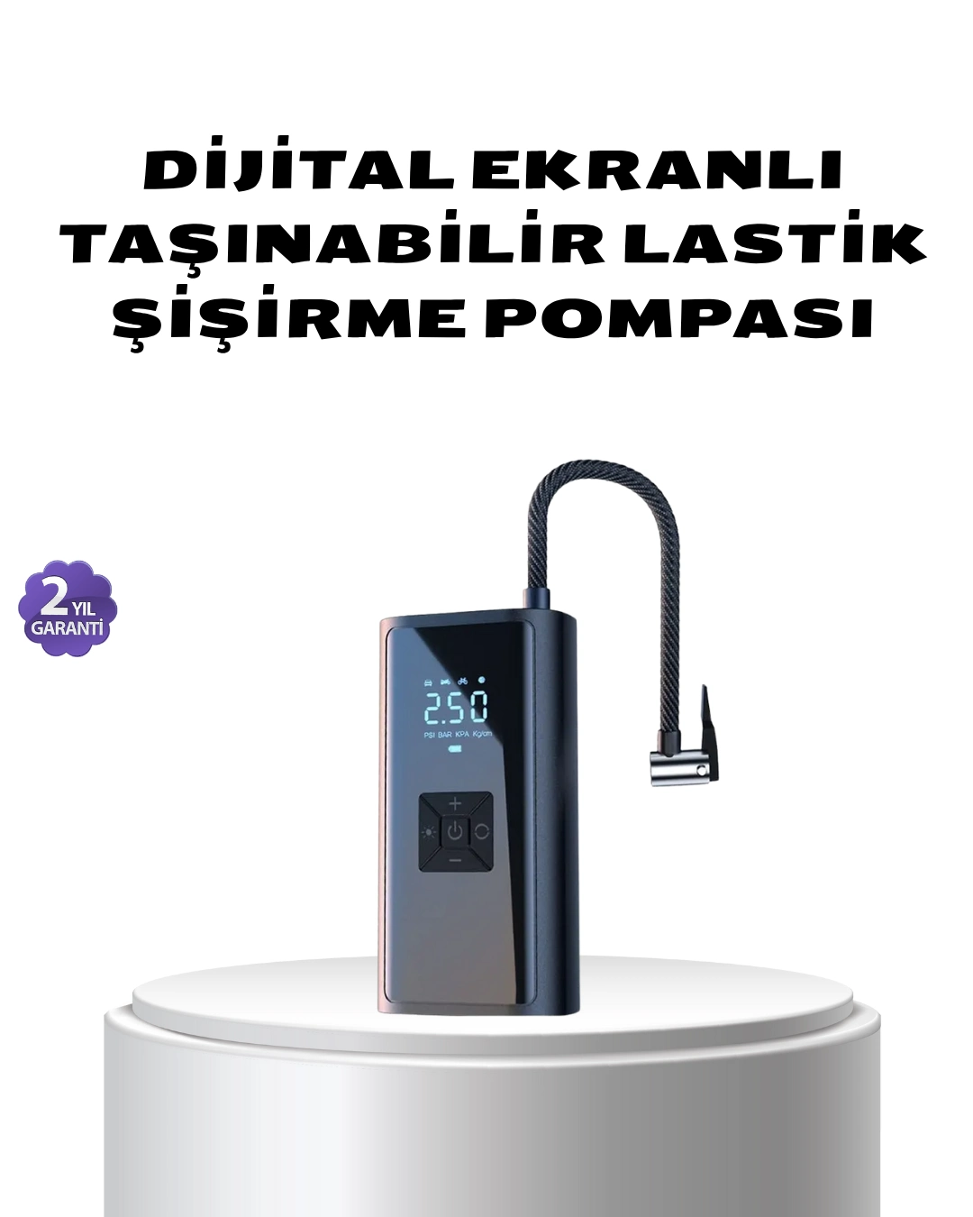 Kablosuz Dijital Lastik Şişirme Pompası Led Işıklı 80w ( Lisinya )