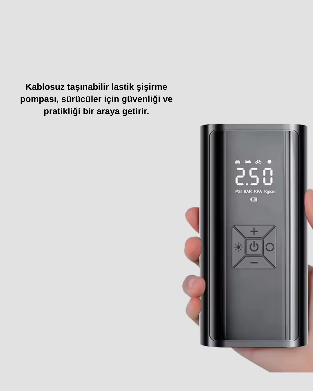 Kablosuz Dijital Lastik Şişirme Pompası Led Işıklı 80w ( Lisinya )