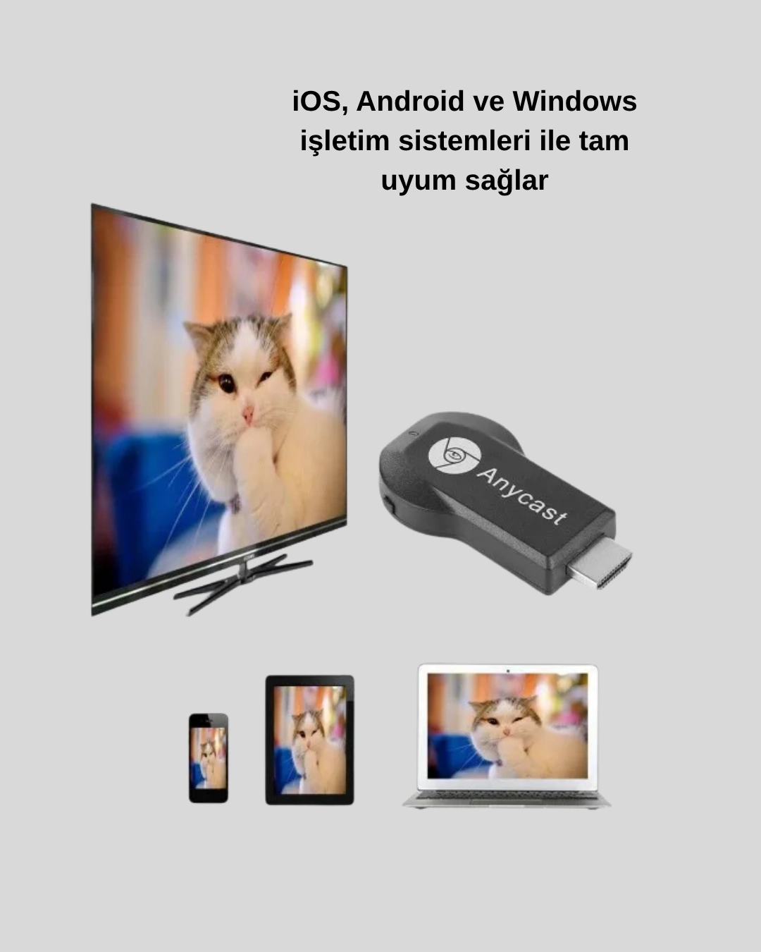 Kablosuz Hdmı Görüntü Ve Ses Aktarıcı – Anycast M9 Plus Tak-çalıştır Tv Adaptörü ( Lisinya )
