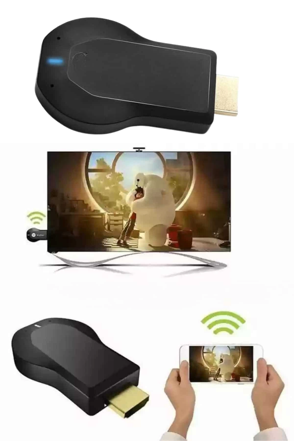 Kablosuz Hdmı Kablosuz Görüntü Aktarıcı Tüm Cihazlara Uyumlu ( Lisinya )