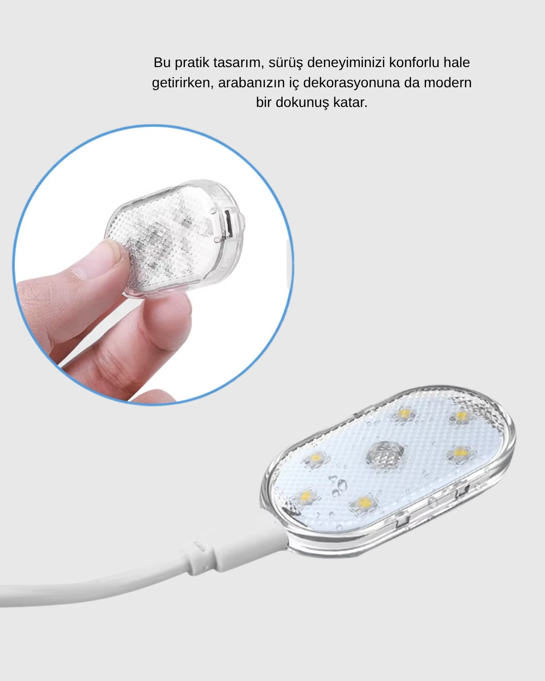 Kablosuz Manyetik Araba İçi Led Ambiyans Aydınlatma – Pratik Montajlı ( Lisinya )