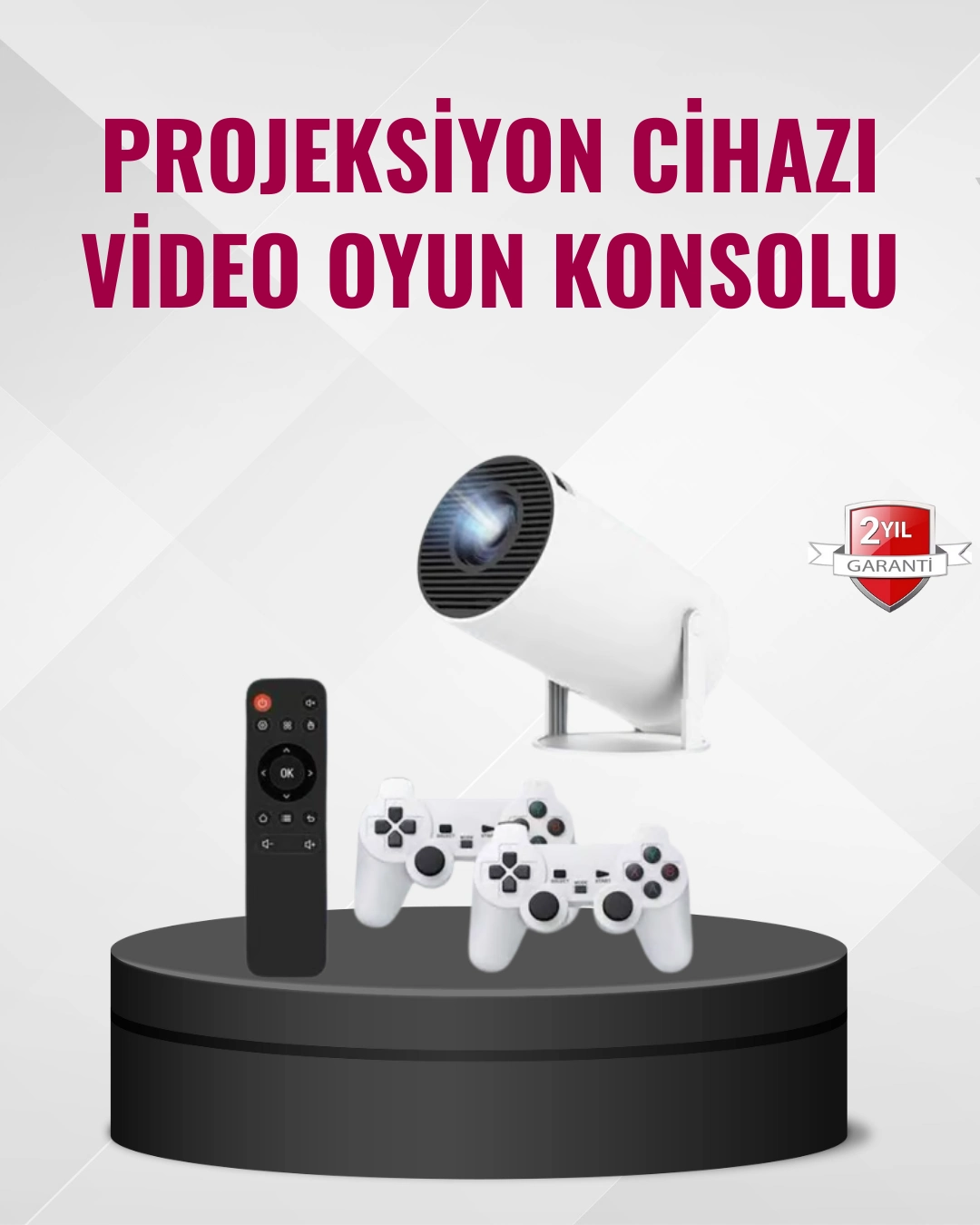 Kablosuz Mini Projeksiyon Cihazı Oyun Ve Film İçin Taşınabilir Ev Sineması ( Lisinya )