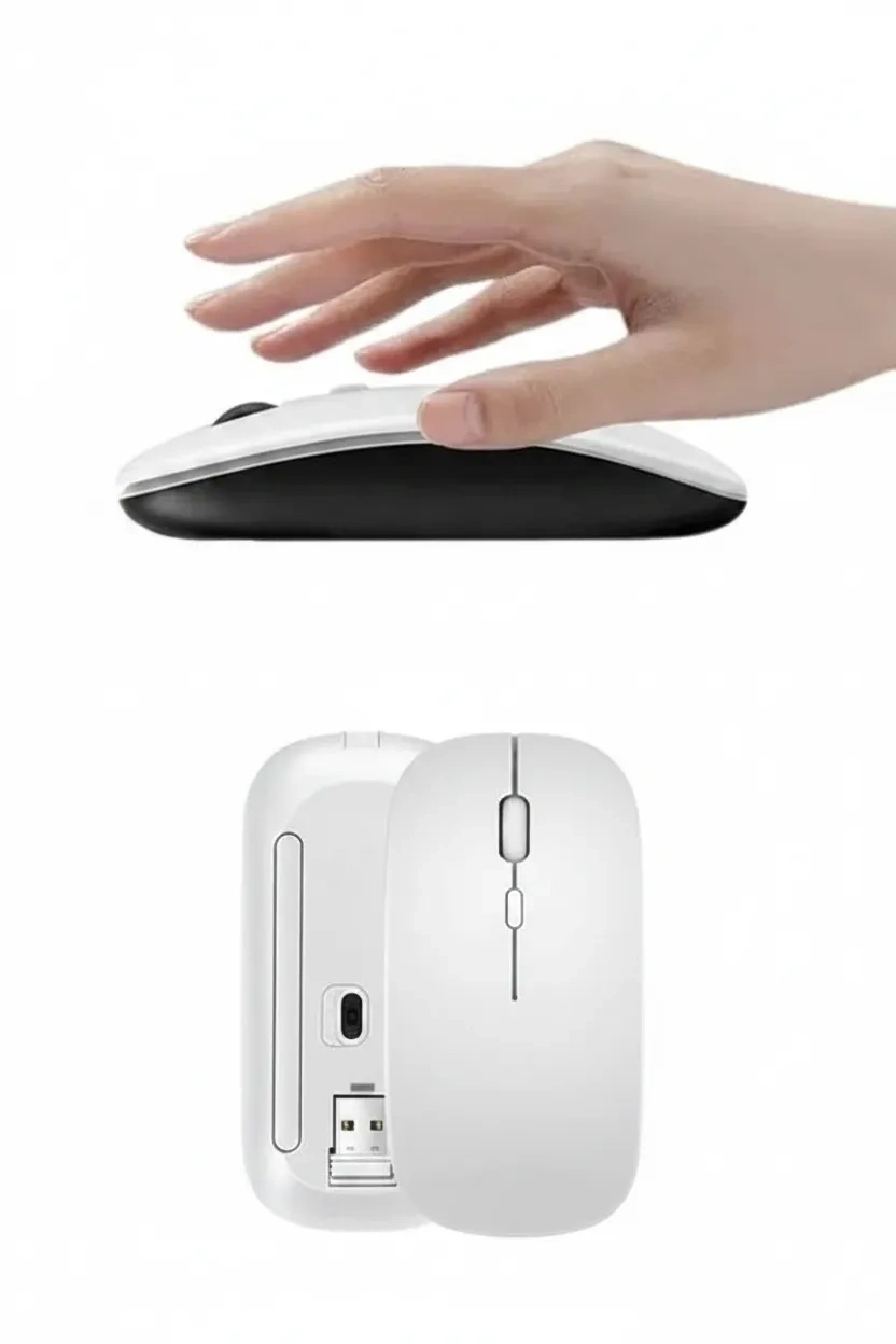 Kablosuz Mouse Fare Şarjlı Bluetooth Wireless Çift Modlu Sessiz ( Lisinya ) Kablosuz Mouse Fare Şarjlı Bluetooth Wireless Çift Modlu Sessiz ( Lisinya )