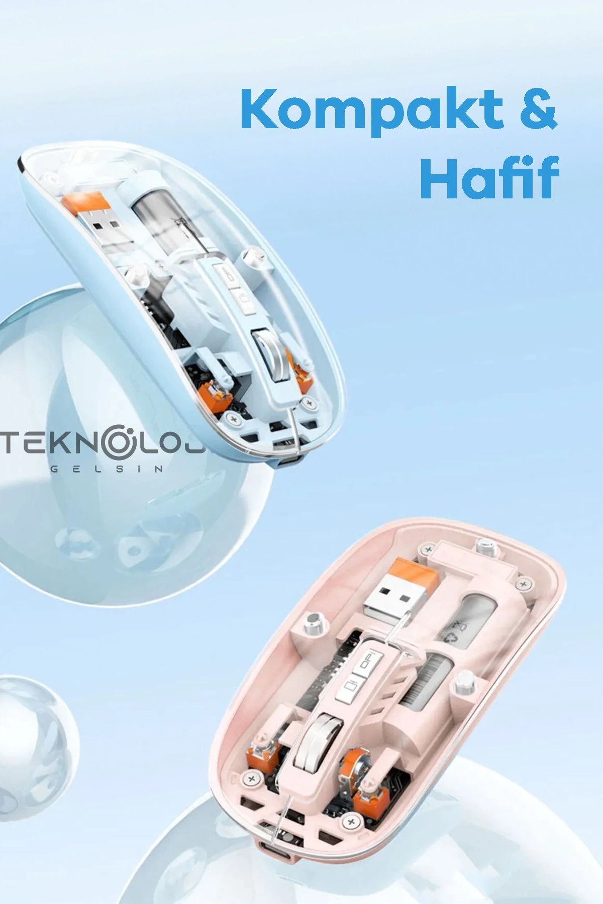 Bluetooth Usb Çift Modlu Sessiz Mouse, Şeffaf Mıknatıslı Kapaklı, Type-c Şarjlı, Dpı Ayarlı, Kablosuz 10m Çekim Mesafeli, Masaüstü Kısayol Tuşlu, Taşınabilir Şarjlı Mouse Siyah ( Lisinya )