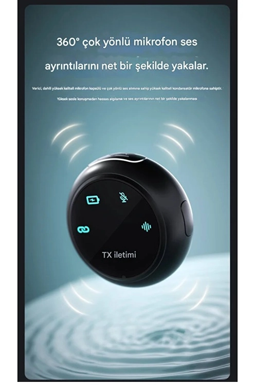 Kablosuz Profesyonel İkili Yayın Yaka Mikrofonu Şarj Kutu Mıknatıslı Typce Lightning Çıkış Mikrofon ( Lisinya )