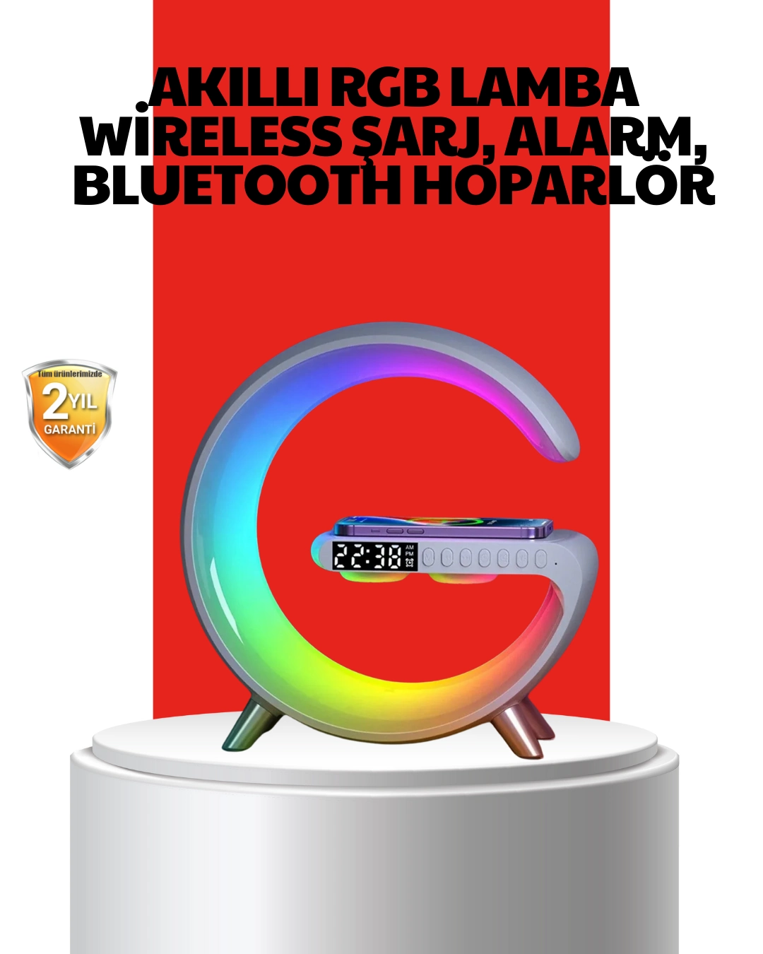 Kablosuz Şarjlı Atmosfer Lambası Bluetooth Hoparlör Ve Akıllı Alarm Özellikli ( Lisinya ) Kablosuz Şarjlı Atmosfer Lambası Bluetooth Hoparlör Ve Akıllı Alarm Özellikli ( Lisinya )