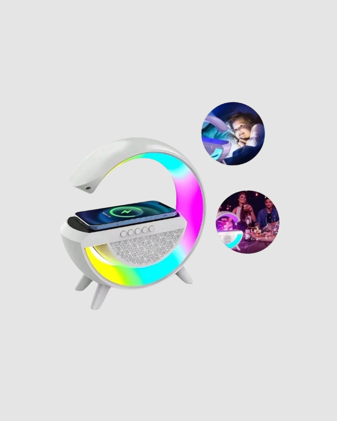 Kablosuz Şarjlı Bluetooth Hoparlör Ve Gece Lambası – Nfc, Fm Radyo, Rgb Işık ( Lisinya )