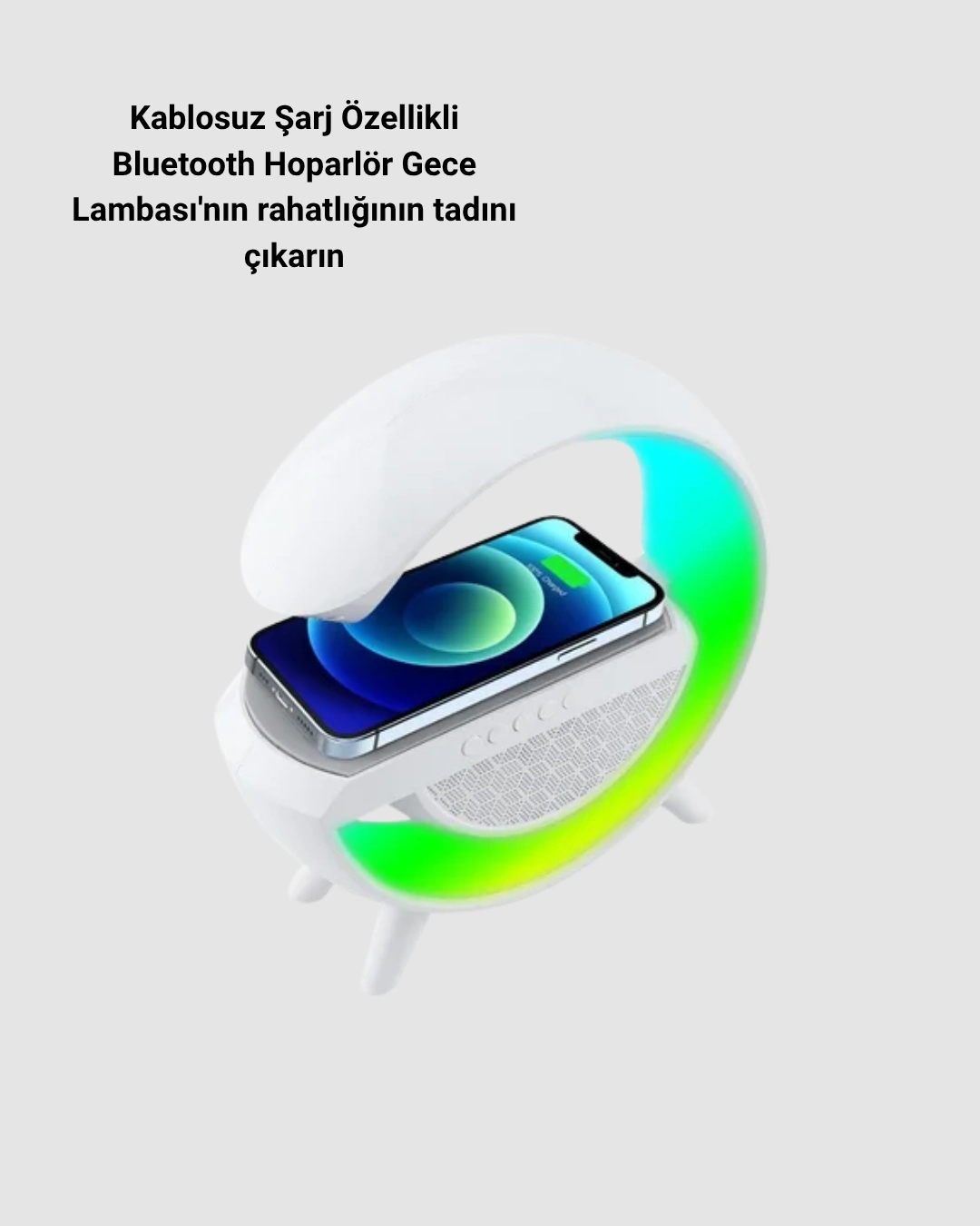Kablosuz Şarjlı Bluetooth Hoparlör Ve Gece Lambası – Nfc, Fm Radyo, Rgb Işık ( Lisinya )