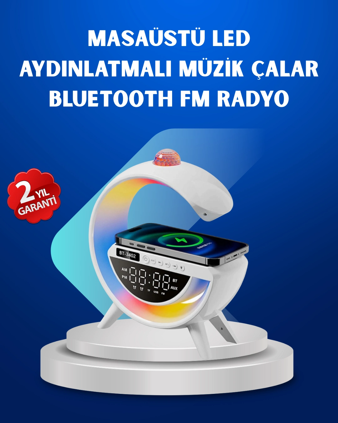 Kablosuz Şarjlı Dijital Saat Rgb Işıklı Bluetooth Hoparlör Çok Fonksiyonlu ( Lisinya ) Kablosuz Şarjlı Dijital Saat Rgb Işıklı Bluetooth Hoparlör Çok Fonksiyonlu ( Lisinya )