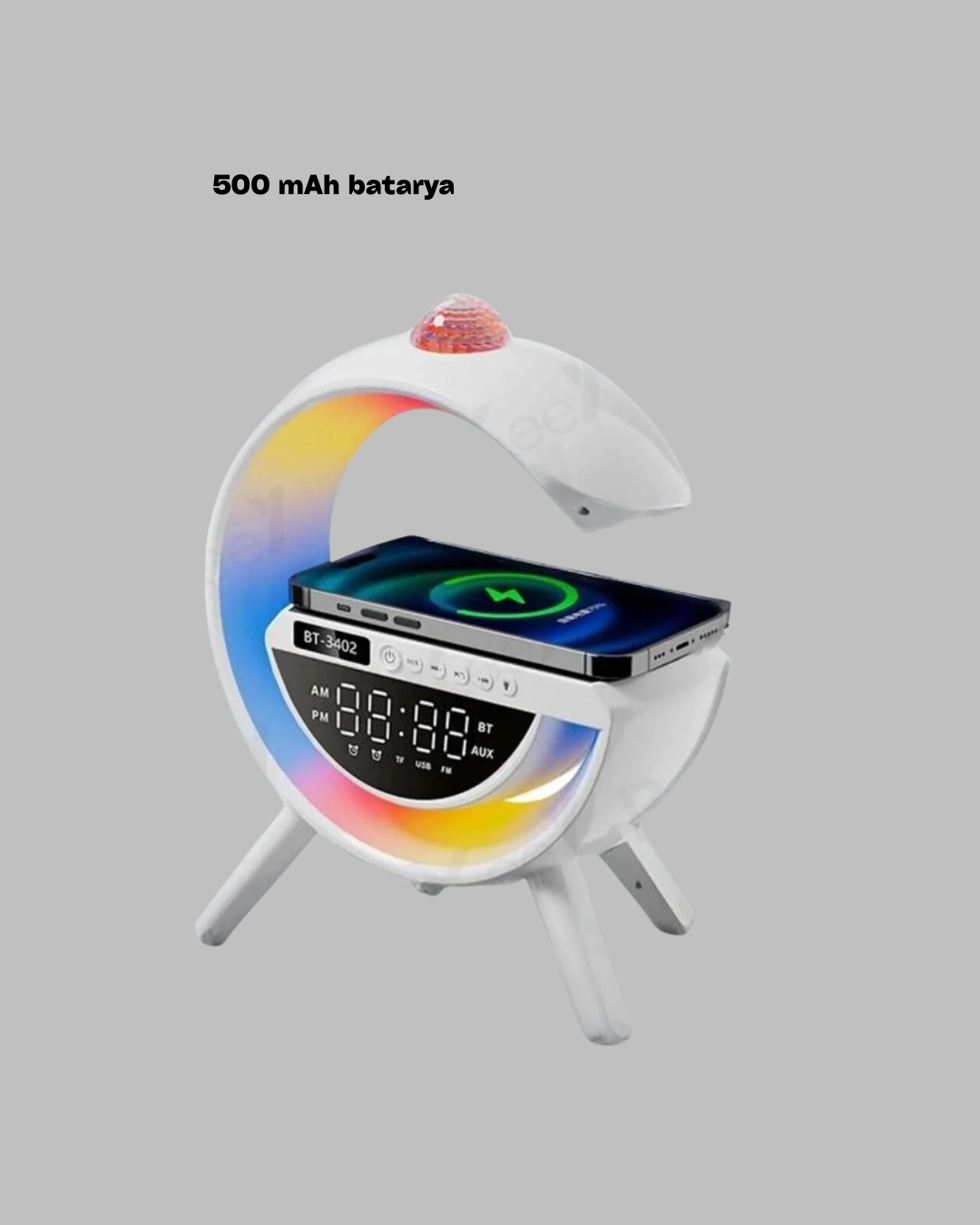 Kablosuz Şarjlı Dijital Saat Rgb Işıklı Bluetooth Hoparlör Çok Fonksiyonlu ( Lisinya )