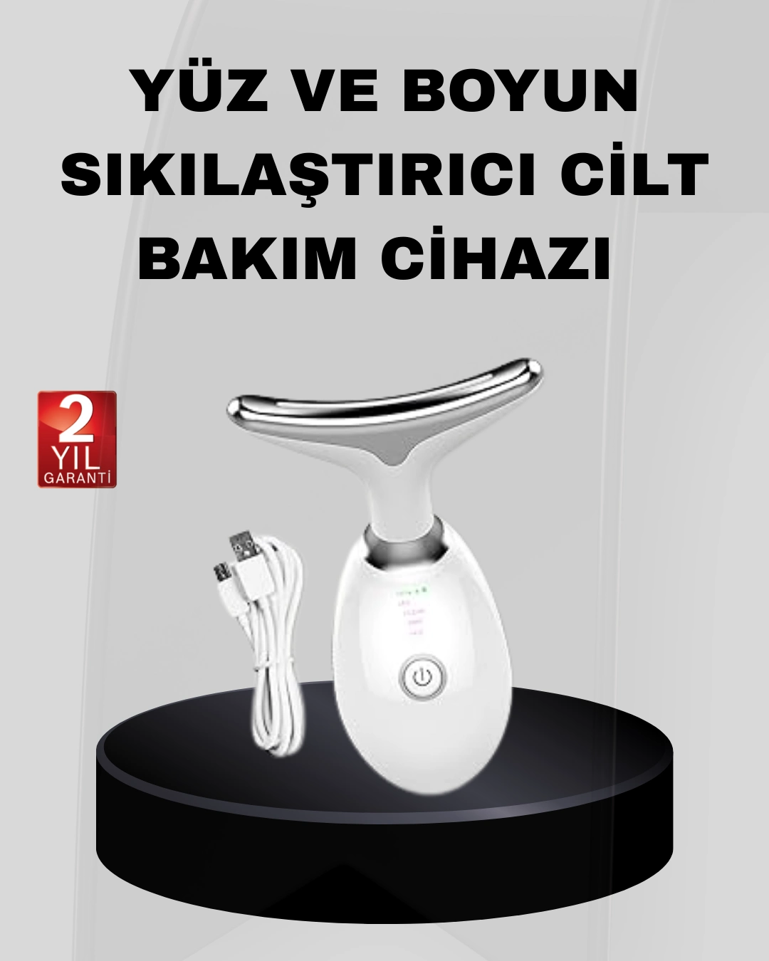 Kablosuz Şarjlı Yüz Sıkılaştırıcı Cihaz Ems Mikro Akım Anti-aging Masaj Aleti ( Lisinya )
