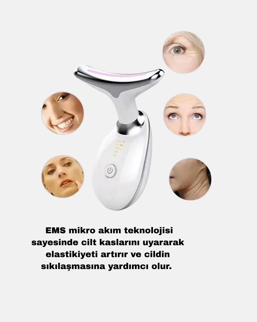 Kablosuz Şarjlı Yüz Sıkılaştırıcı Cihaz Ems Mikro Akım Anti-aging Masaj Aleti ( Lisinya )