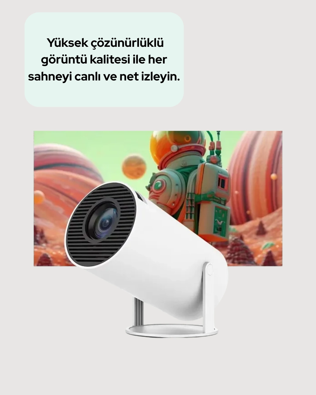 Kablosuz Ve Kablolu Bağlantı Seçenekli Ev Tipi Projeksiyon ( Lisinya )