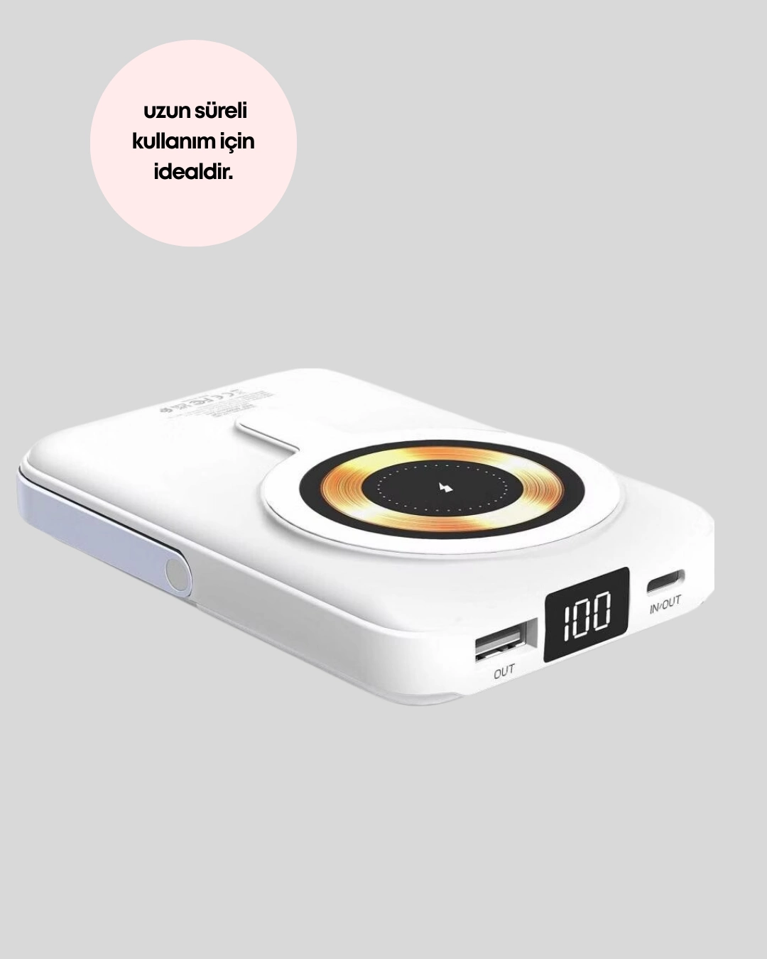 Kablosuz Ve Kablolu Şarj Destekli Taşınabilir Powerbank ( Lisinya ) Kablosuz Ve Kablolu Şarj Destekli Taşınabilir Powerbank ( Lisinya )
