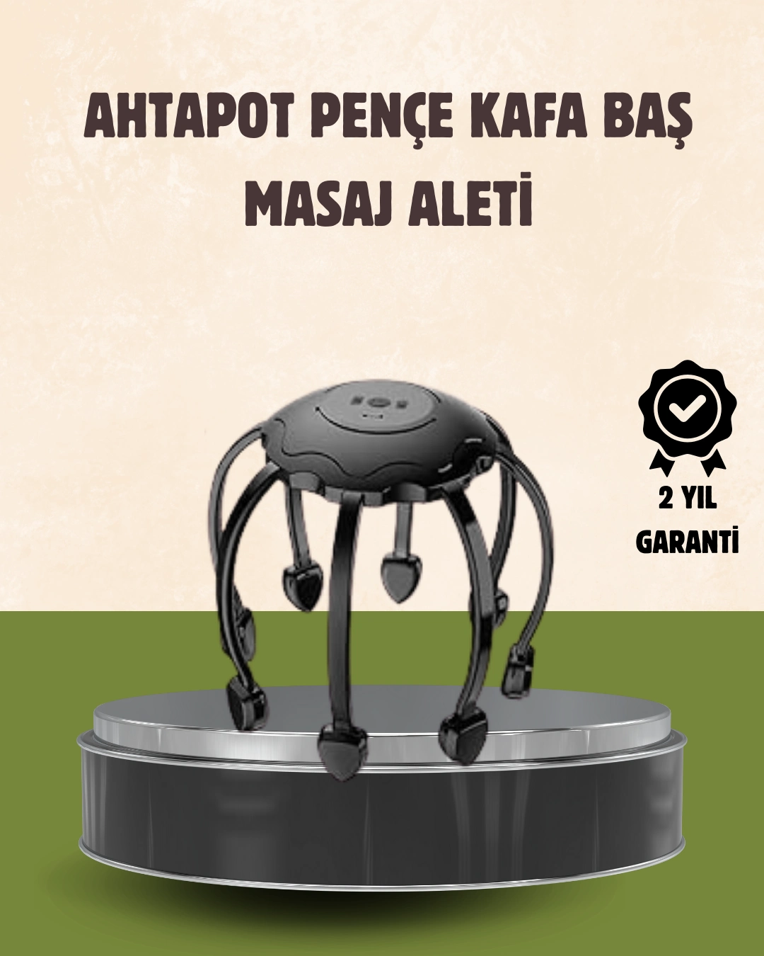 Kafa Masaj Cihazı 8 Motorlu 360 Derece Tam Kapsamlı Rahatlatıcı Masaj ( Lisinya )